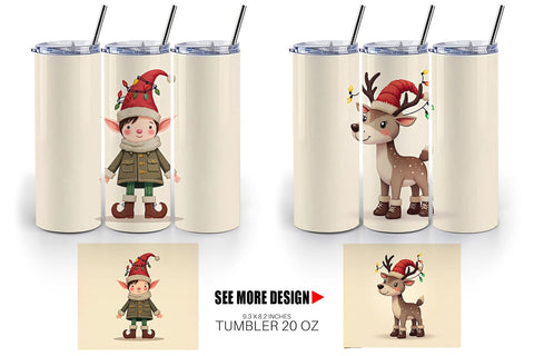 Tumbler Cozy Raggedy Christmas Sublimation artnoy 