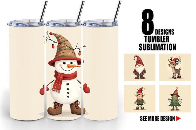 Tumbler Cozy Raggedy Christmas Sublimation artnoy 
