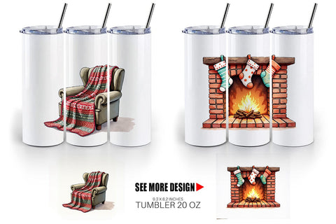 Tumbler Cozy Retro Christmas Sublimation artnoy 