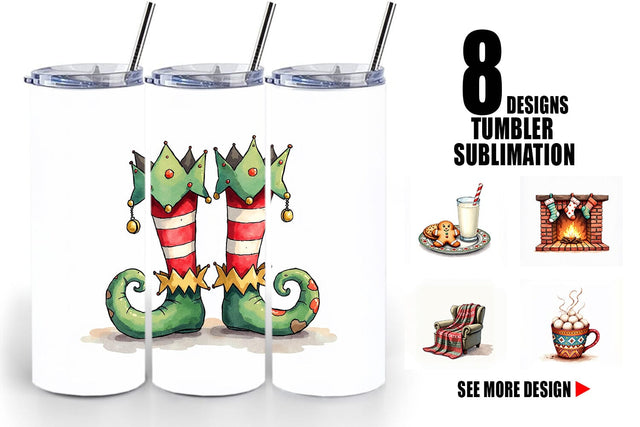 Tumbler Cozy Retro Christmas Sublimation artnoy 