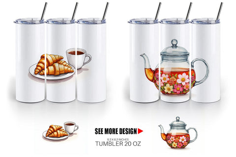 Tumbler Cozy Winter Cafe Watercolor Sublimation artnoy 