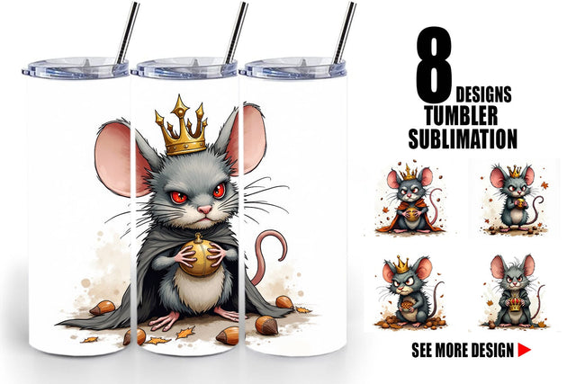 Tumbler Cranky Mouse King Mayhem Sublimation artnoy 
