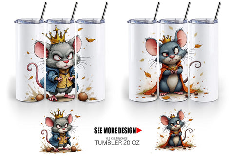 Tumbler Cranky Mouse King Mayhem Sublimation artnoy 