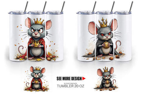 Tumbler Cranky Mouse King Mayhem Sublimation artnoy 