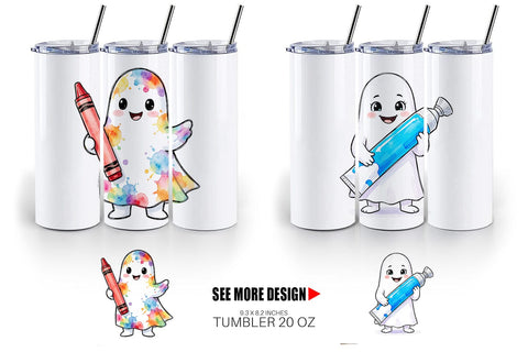 Tumbler Creative Art Teacher Ghost Sublimation artnoy 