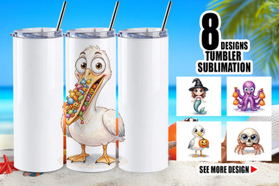 Tumbler Creepy Coastal Summerween Sublimation artnoy 