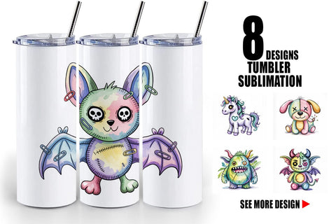 Tumbler Creepy Cute Pastel Halloween Sublimation artnoy 