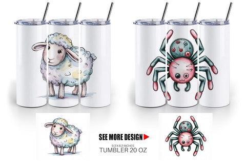Tumbler Creepy Cute Pastel Halloween Sublimation artnoy 