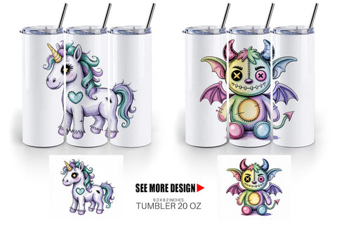 Tumbler Creepy Cute Pastel Halloween Sublimation artnoy 