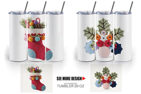 Tumbler Crochet Christmas Sublimation artnoy 