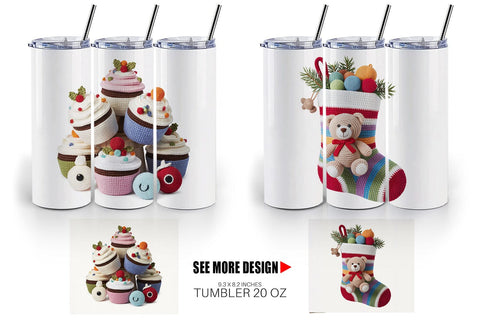 Tumbler Crochet Christmas Sublimation artnoy 