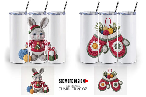 Tumbler Crochet Christmas Sublimation artnoy 