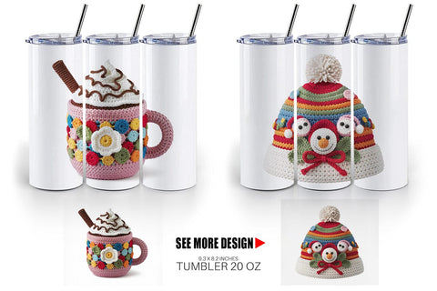 Tumbler Crochet Christmas Sublimation artnoy 