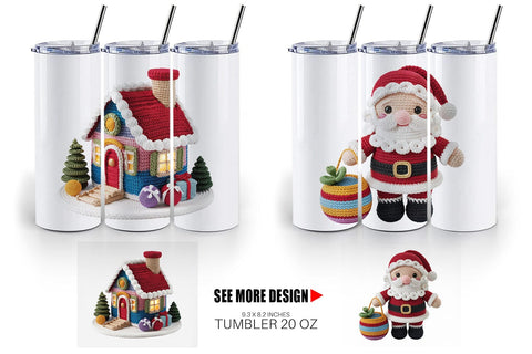 Tumbler Crochet Christmas Sublimation artnoy 