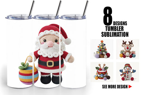 Tumbler Crochet Christmas Sublimation artnoy 