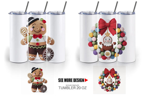 Tumbler Crochet Christmas Sublimation artnoy 