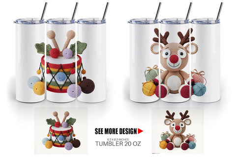 Tumbler Crochet Christmas Sublimation artnoy 