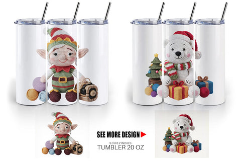 Tumbler Crochet Christmas Sublimation artnoy 