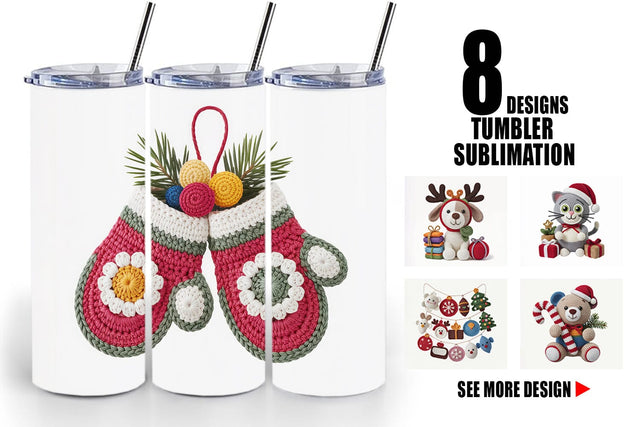 Tumbler Crochet Christmas Sublimation artnoy 