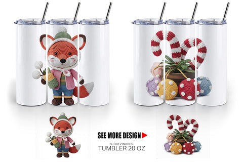 Tumbler Crochet Christmas Sublimation artnoy 