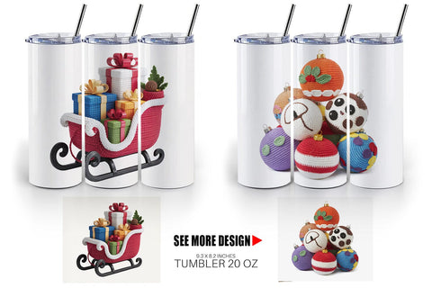 Tumbler Crochet Christmas Sublimation artnoy 