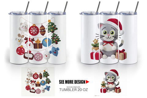 Tumbler Crochet Christmas Sublimation artnoy 