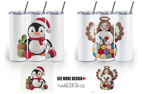 Tumbler Crochet Christmas Sublimation artnoy 
