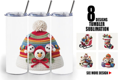 Tumbler Crochet Christmas Sublimation artnoy 