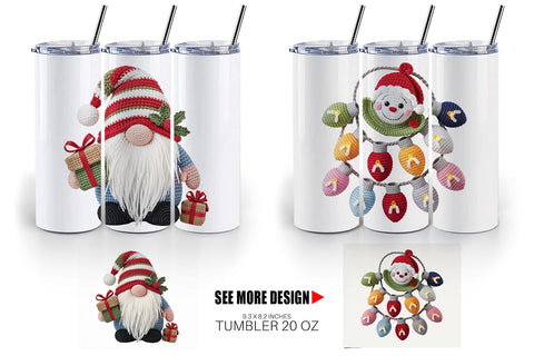 Tumbler Crochet Christmas Sublimation artnoy 