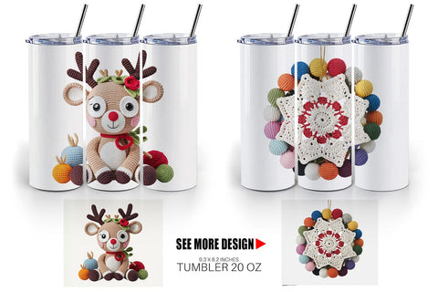 Tumbler Crochet Christmas Sublimation artnoy 