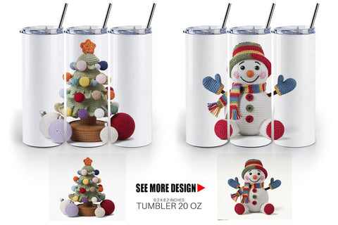 Tumbler Crochet Christmas Sublimation artnoy 
