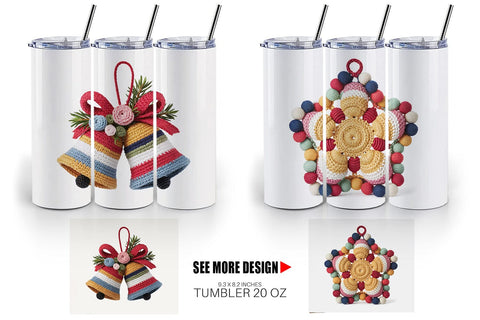 Tumbler Crochet Christmas Sublimation artnoy 