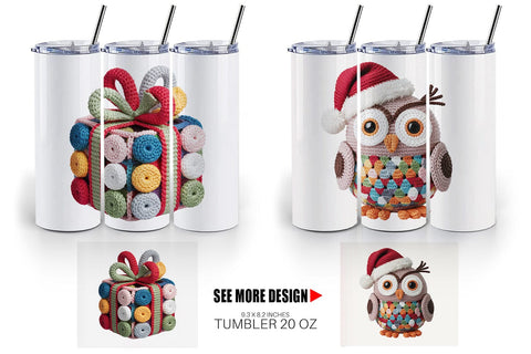 Tumbler Crochet Christmas Sublimation artnoy 