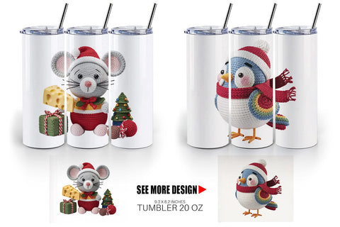 Tumbler Crochet Christmas Sublimation artnoy 