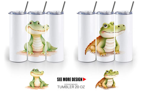 Tumbler Crocodile Wildlife Sublimation artnoy 