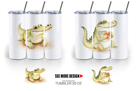 Tumbler Crocodile Wildlife Sublimation artnoy 