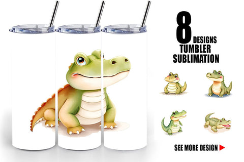 Tumbler Crocodile Wildlife Sublimation artnoy 