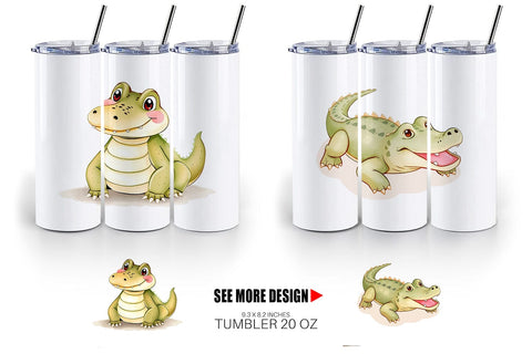 Tumbler Crocodile Wildlife Sublimation artnoy 