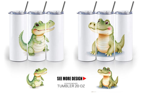 Tumbler Crocodile Wildlife Sublimation artnoy 