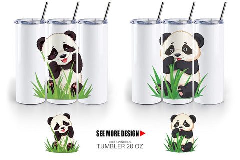 Tumbler Cute Baby Panda Sublimation artnoy 