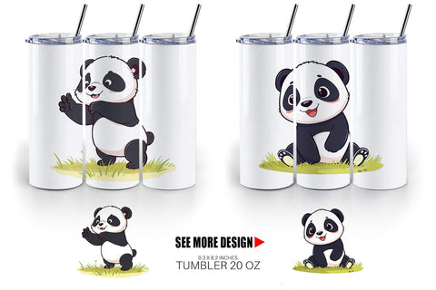 Tumbler Cute Baby Panda Sublimation artnoy 