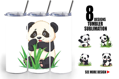 Tumbler Cute Baby Panda Sublimation artnoy 