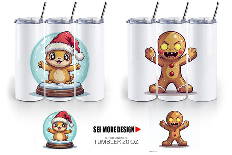Tumbler Cute Christmas Characters Sublimation artnoy 