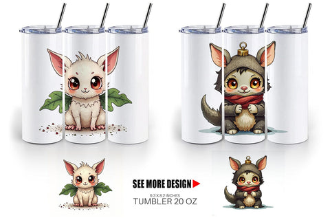 Tumbler Cute Christmas Characters Sublimation artnoy 
