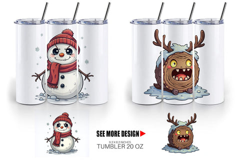 Tumbler Cute Christmas Characters Sublimation artnoy 
