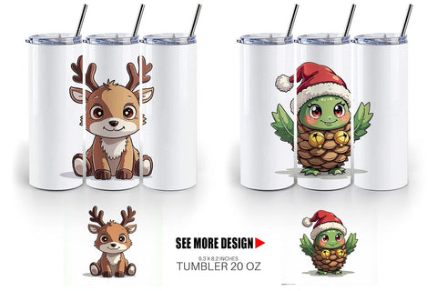 Tumbler Cute Christmas Characters Sublimation artnoy 