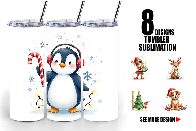 Tumbler Cute Christmas Crew Sublimation artnoy 