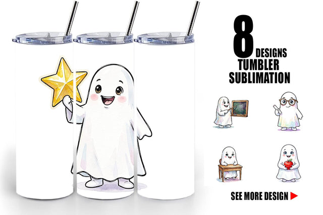 Tumbler Cute Classroom Teacher Ghost Sublimation artnoy 