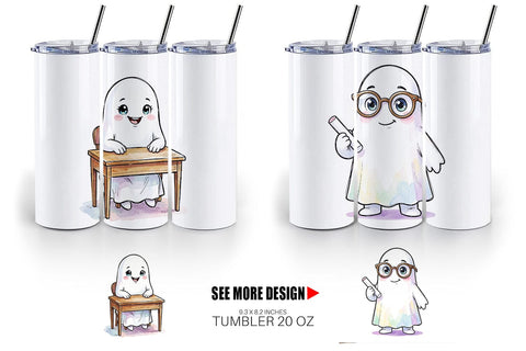 Tumbler Cute Classroom Teacher Ghost Sublimation artnoy 