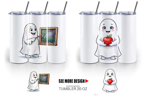 Tumbler Cute Classroom Teacher Ghost Sublimation artnoy 